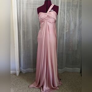 Millennial pink bridesmaid gown by Monique Lhuillier